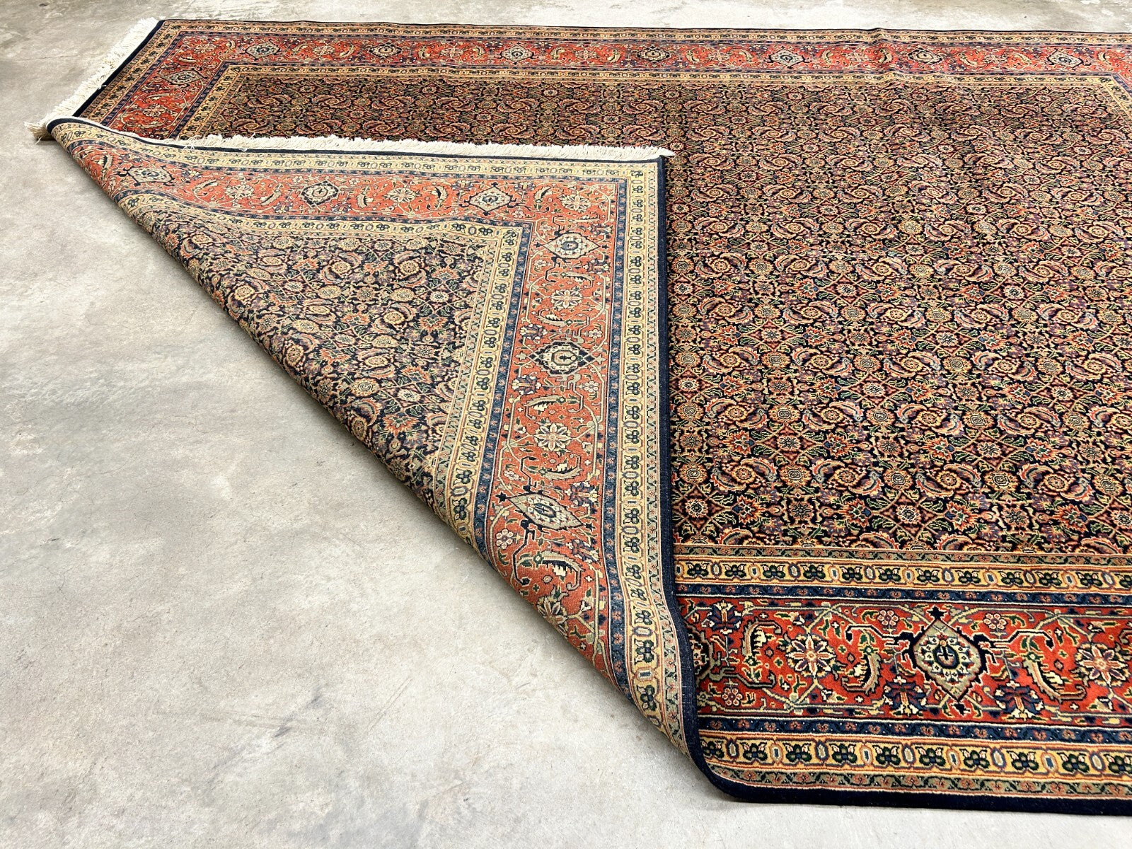 9'x12' Fine Hand-Knotted 100% Wool Pile Herati Design Carpet - Area Rug