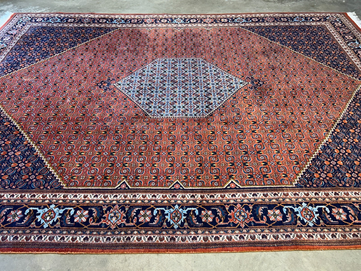 8'6"x12' Hand-Knotted 100% Wool Pile IndoBijar Rug