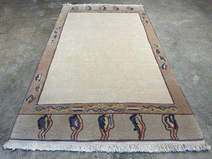 3'x5'3" Hand-Knotted 100% Wool Pile Nepali Area Rug - Carpet