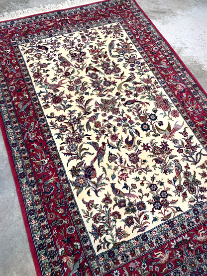 4'0'' x 6'0'' Hand-Knotted 100% Wool Pile All-Over Area Rug