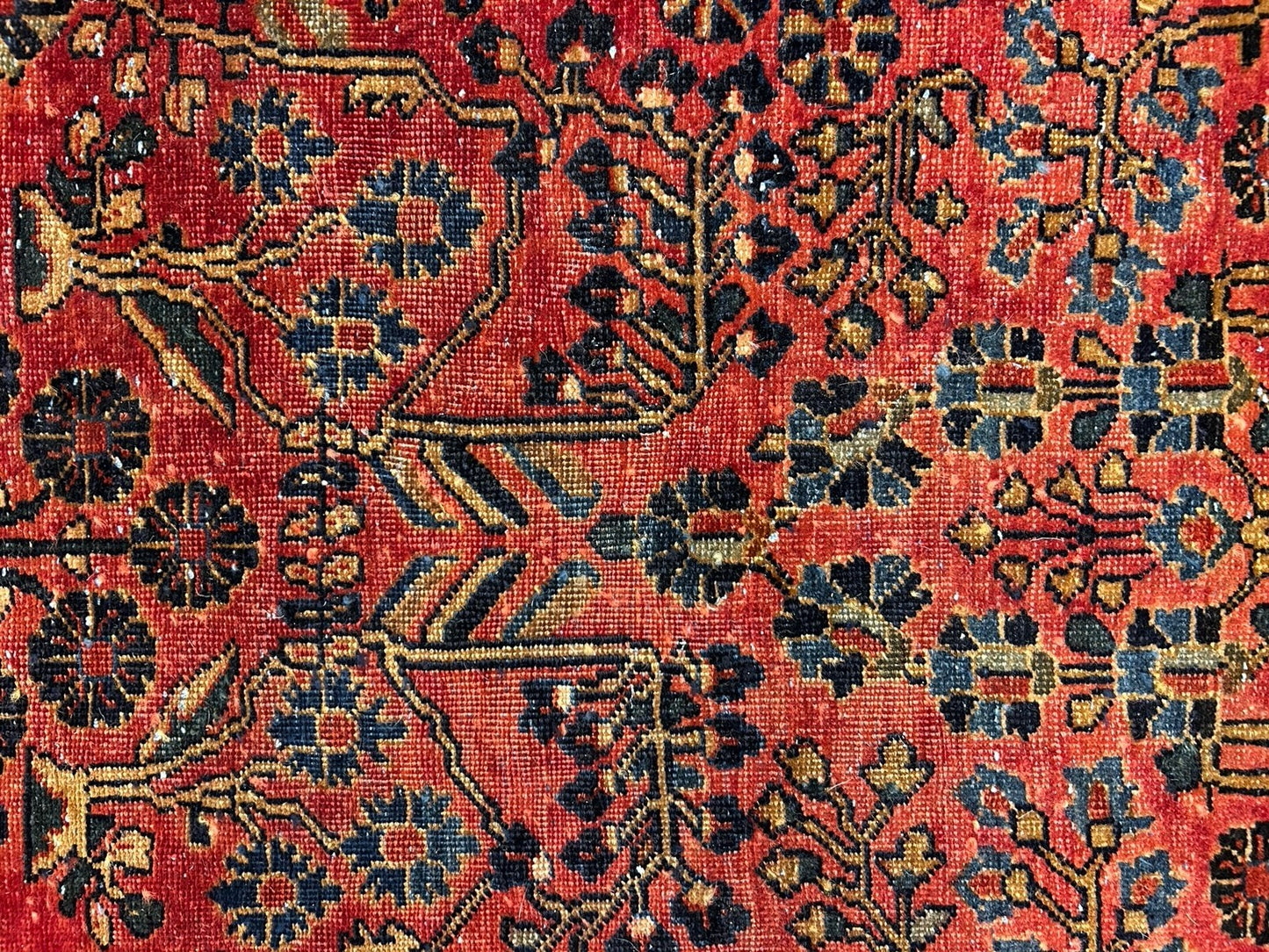 4'9”x6’3” Antique Fine Wool Sarouke Rug Hand-knotted Carpet