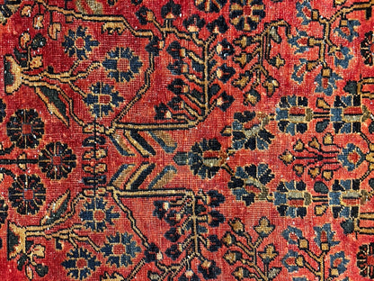 4'9”x6’3” Antique Fine Wool Sarouke Rug Hand-knotted Carpet