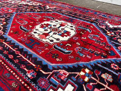 5'8" x 10'11" Hand-Knotted 100% Lamb Wool Pile Hamadane Area Rug - Carpet