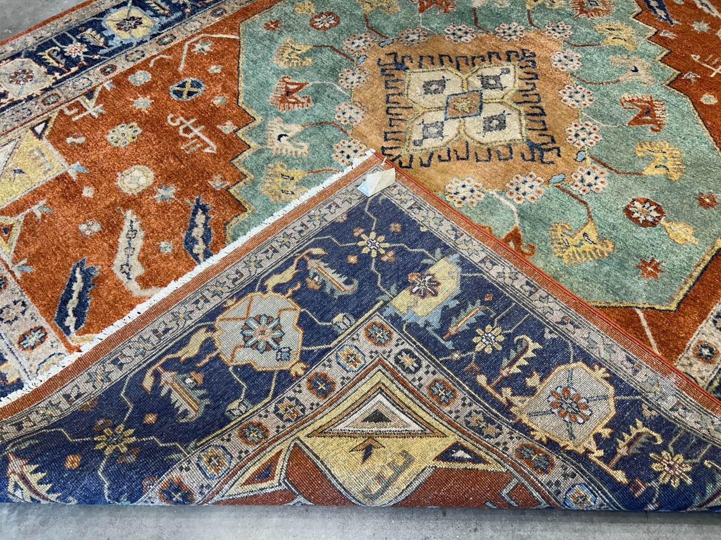 9'2"x11'11" Hand-Knotted 100%  Wool Pile IndoSerapi Rug
