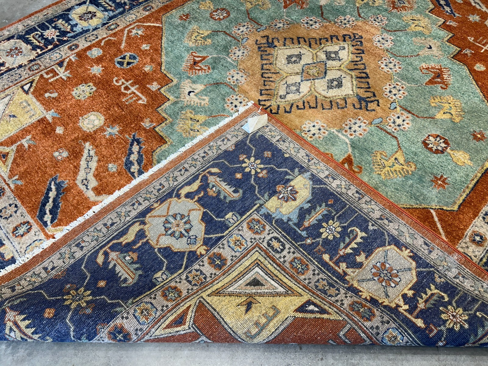 9'2"x11'11" Hand-Knotted 100%  Wool Pile IndoSerapi Rug