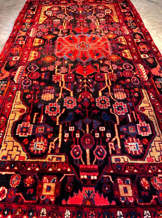 5'0" x 9'6" Hand-Knotted 100% Wool Pile Nahavande Area Rug - Carpet