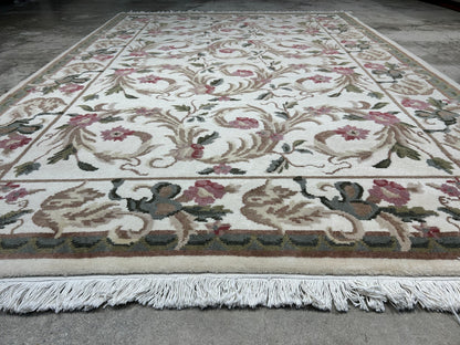 6'x9' Hand-Knotted 100% Wool Pile Art Deco Carpet - Area Rug