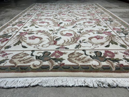 6'x9' Hand-Knotted 100% Wool Pile Art Deco Carpet - Area Rug