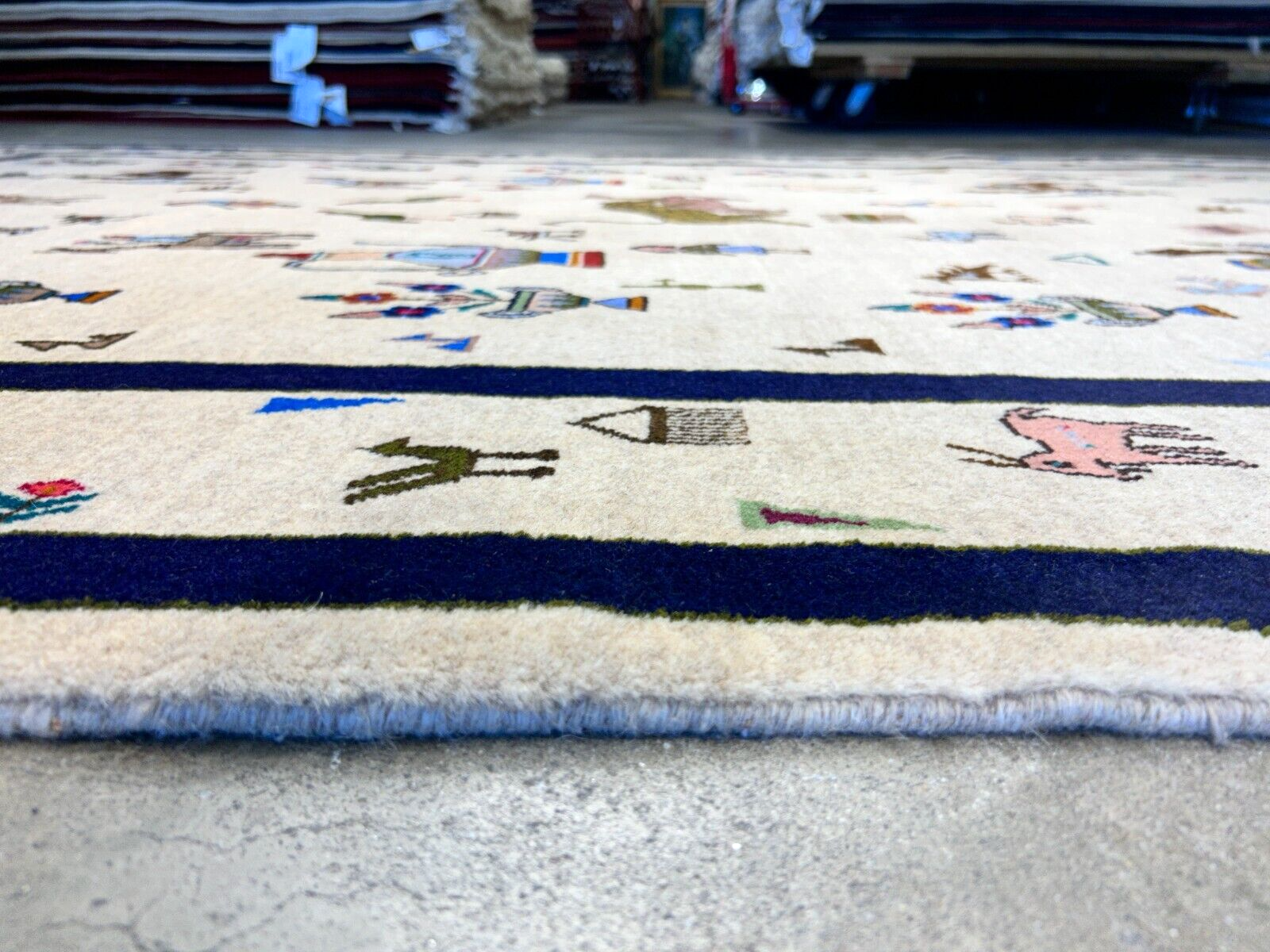 6'3"x9'4" Hand-Knotted 100% Wool Pile Gabeh Carpet - Area Rug