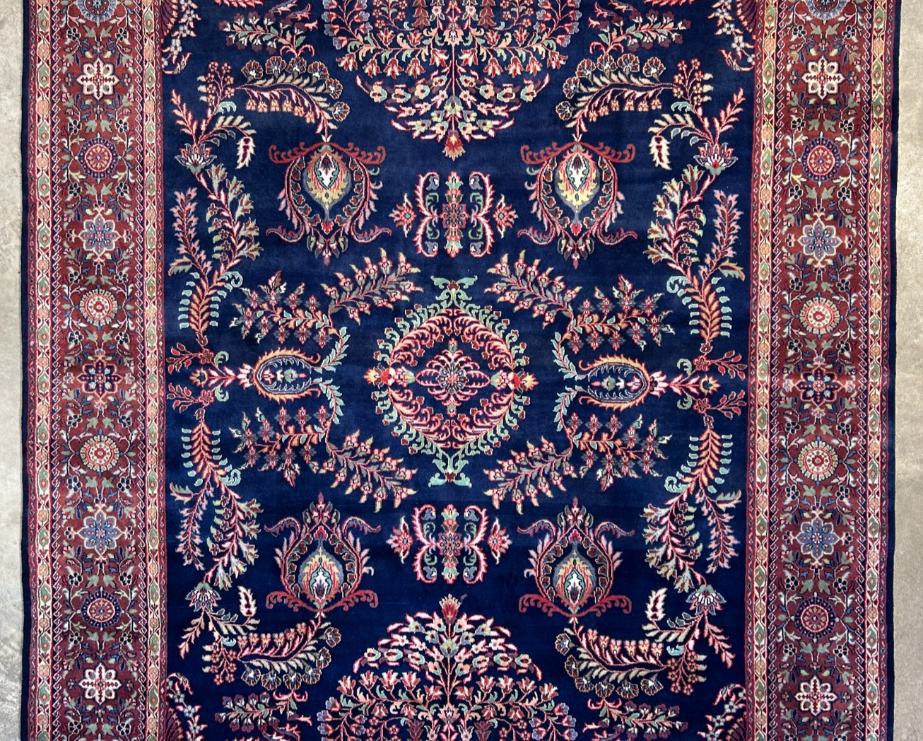 8'9"x12'1" Hand-Knotted 100% Wool Pile IndoSarouke Rug