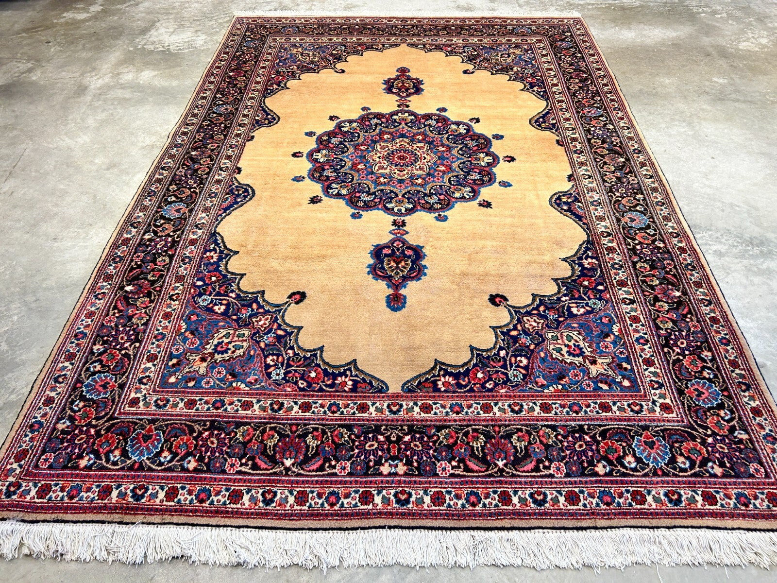 6'11"x10'3" Antique Hand-Knotted Wool Oriental Mood Rug - Area Carpet