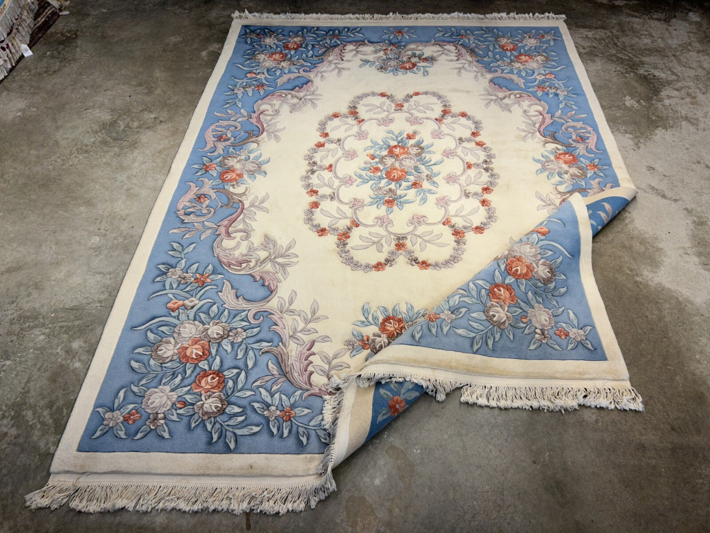 8'2" x 11'2" Hand-Knotted 100% Wool Carpet - Chinese Aubusson Area Rug