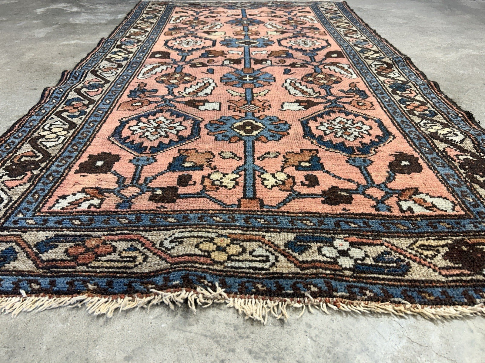 3’3”x6’ Antique Hand-Knotted 100% Wool Pile Hamadane Area Rug - Carpet