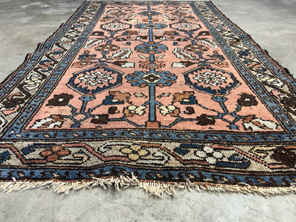 3’3”x6’ Antique Hand-Knotted 100% Wool Pile Hamadane Area Rug - Carpet
