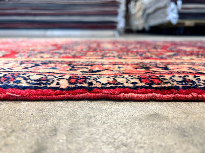 3'3"x4'11" Antique Hand-Knotted 100% Wool Pile Sarouke Rug