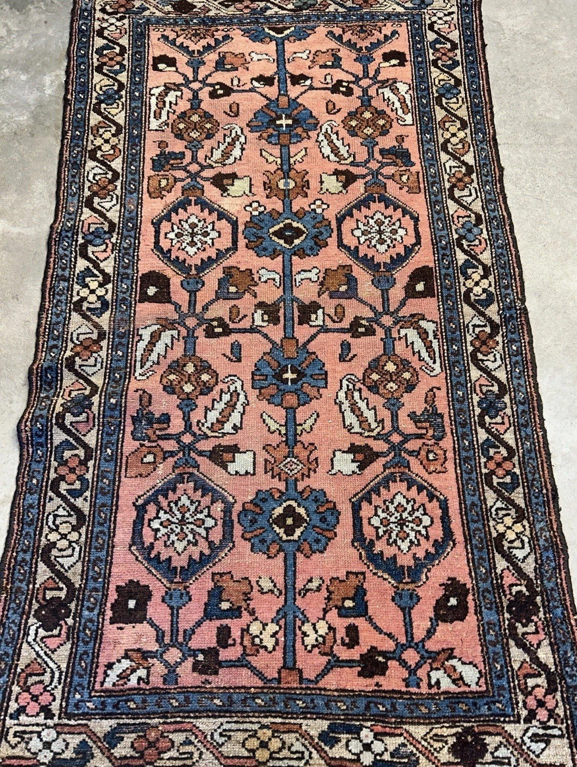 3’3”x6’ Antique Hand-Knotted 100% Wool Pile Hamadane Area Rug - Carpet