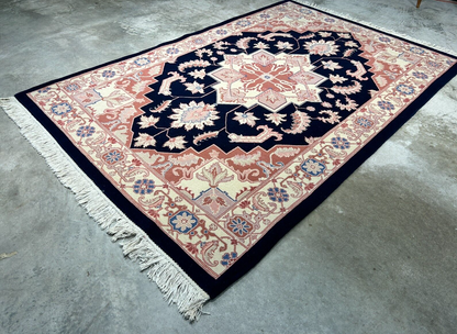 6'x 9' Hand-Knotted 100% Wool Carpet - Herize Design Area Rug
