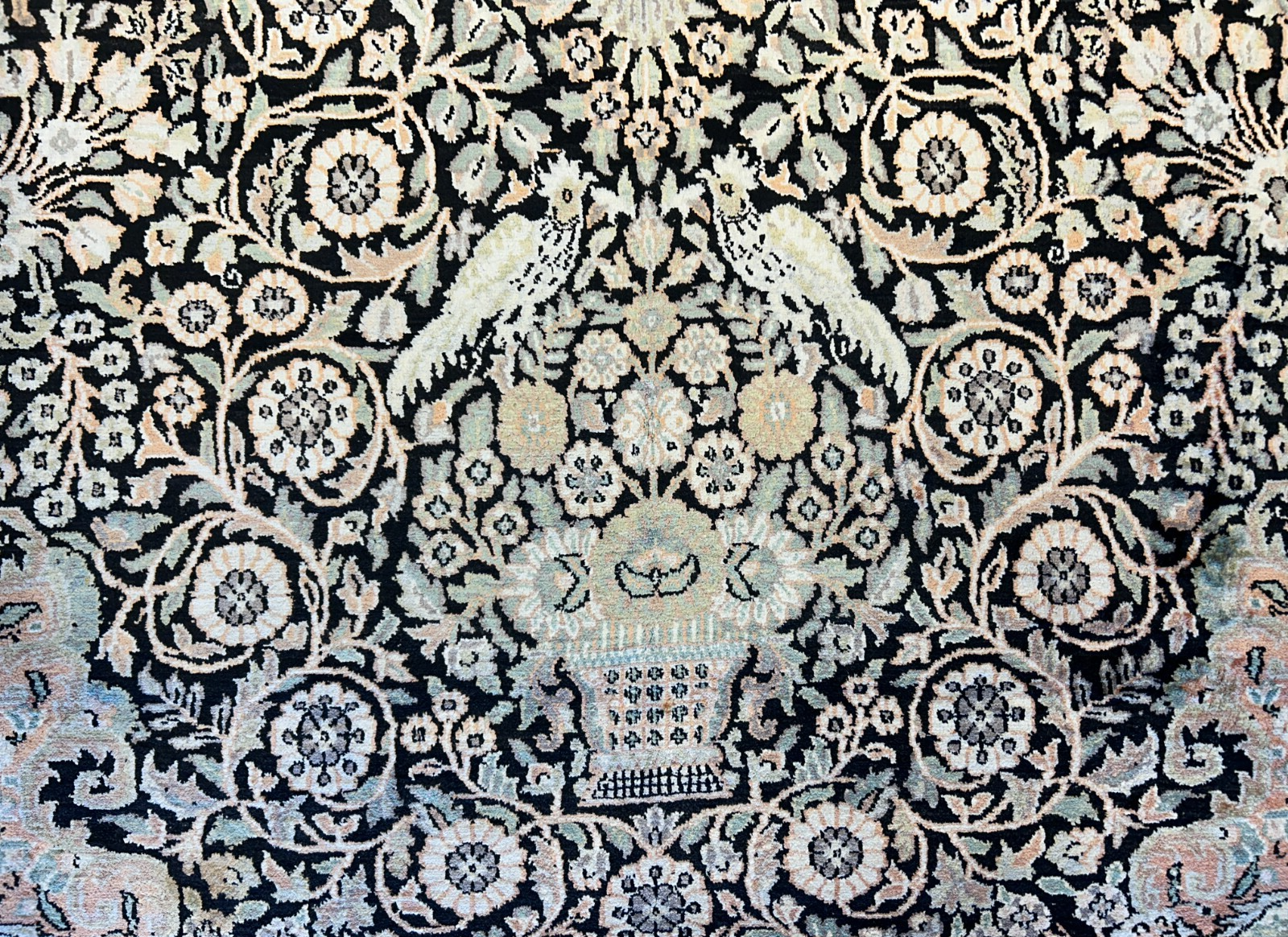 9'x12'6" Hand-Knotted 100%  Kashmiri Silk Pile Area Rug