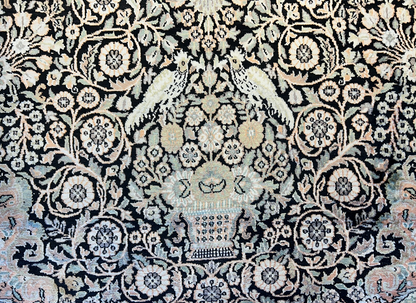 9'x12'6" Hand-Knotted 100%  Kashmiri Silk Pile Area Rug