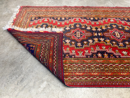 3'11"x6'3" Hand-Knotted 100% Wool Pile Geometric Rug