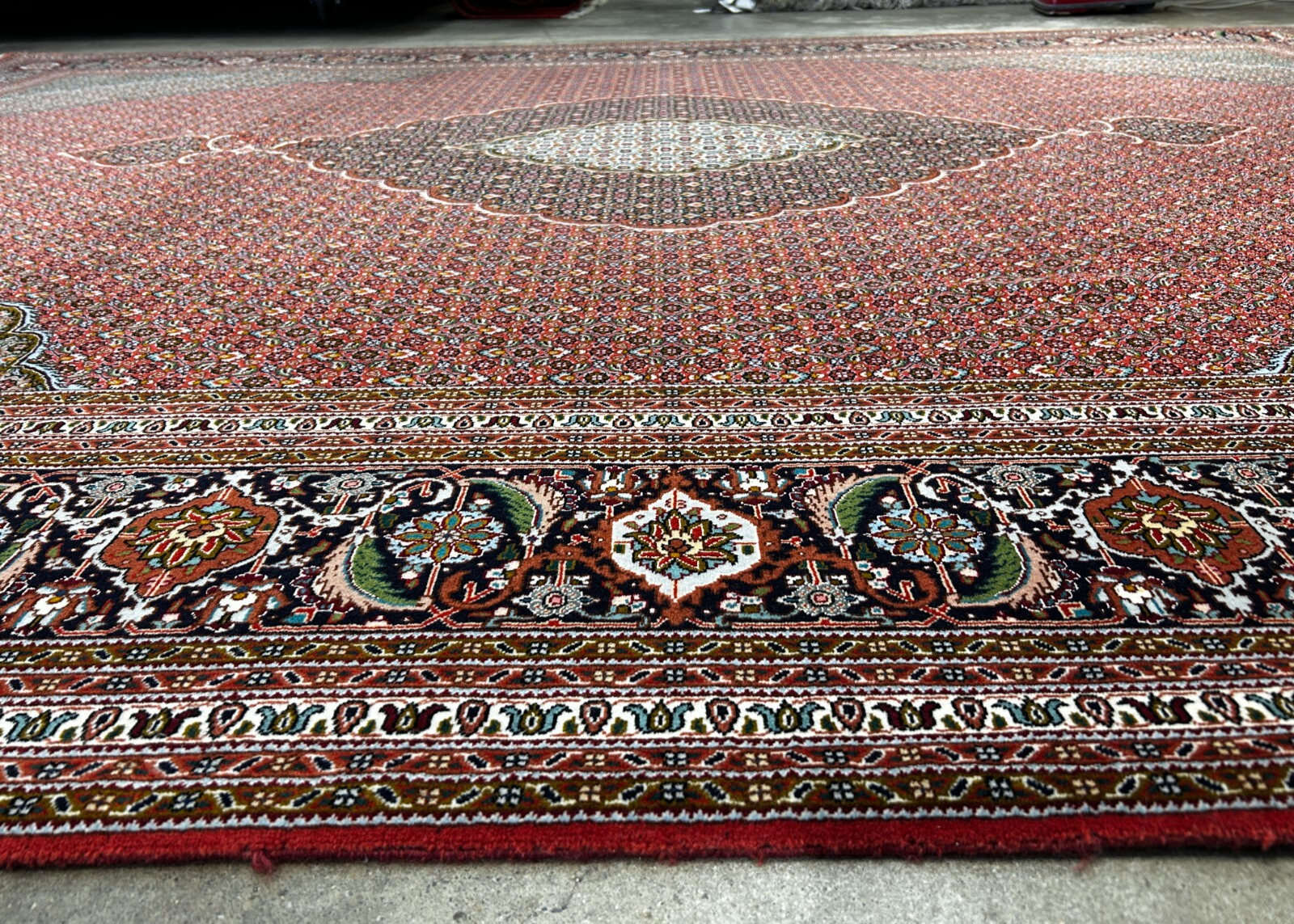 8'8"x11'3" One-Of-a-Kind Hand-Knotted Silk & Wool Tabrize Fish Style Rug