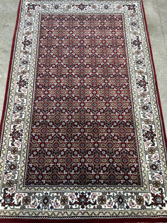 3'2"x5' Hand-Knotted Wool & Silk Tabrize Mahi Rug - Area Carpet