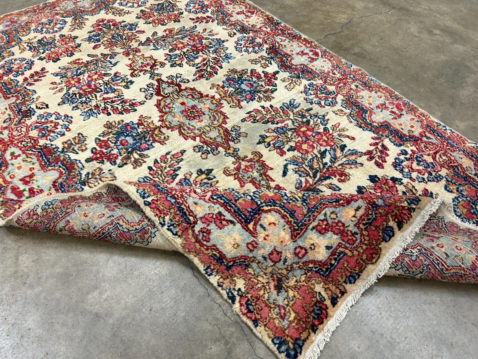 2'11"x5'1" Antique Hand-Knotted 100% Wool Pile Kermane Area Rug - Carpet