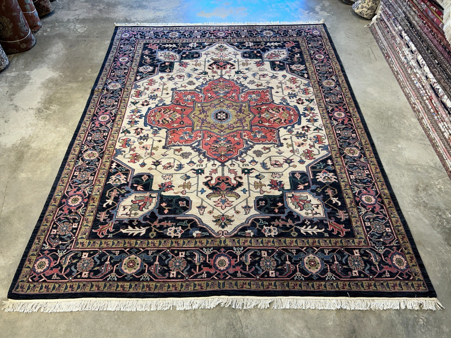 9'x11'10" Hand-Knotted 100%  Wool Pile IndoHeriz Rug