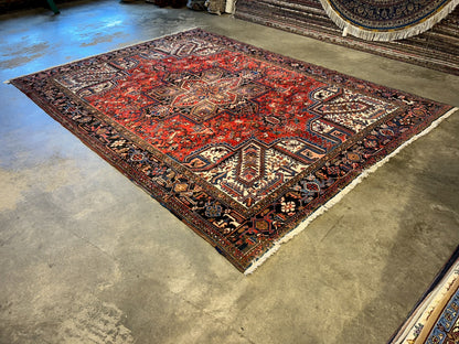 8'2"x11'1" Hand-Knotted 100% Wool Pile Herize Rug