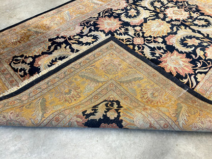 9' x 12' Hand-Knotted 100% Wool Carpet - Indian Agra Area Rug