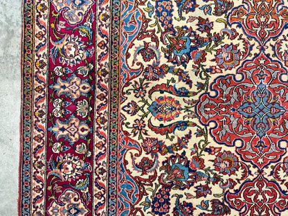 4'10"x6'7" Collector Antique Very Fine Hand-Knotted 100% Wool Isfahane Rug