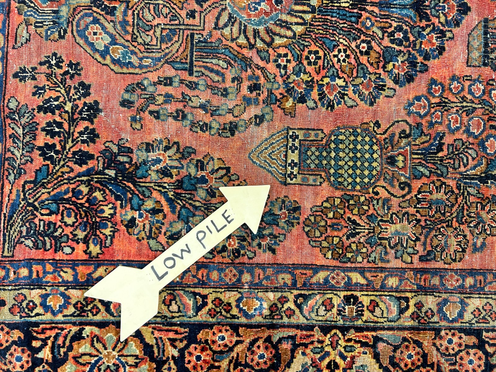 8'11"x11'8" Antique Fine Lamb Wool Sarouke Rug Hand-knotted Carpet