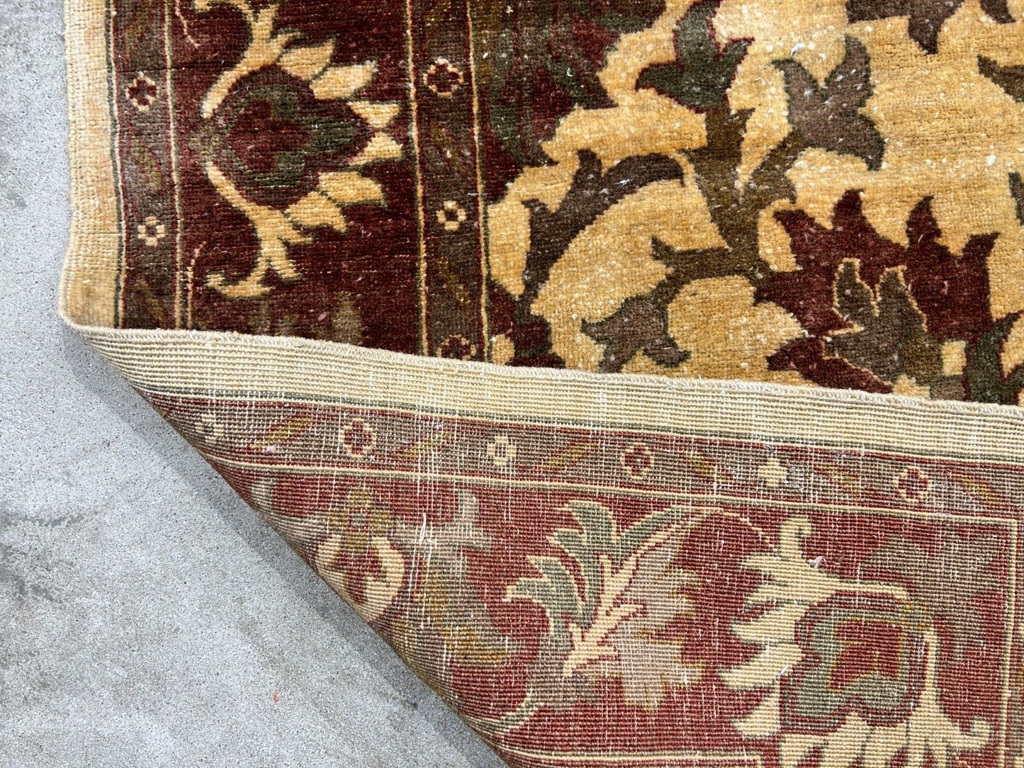 6'6"x9'6'' Hand-Knotted Indian Wool Pile Handmade Area Rug - Carpet