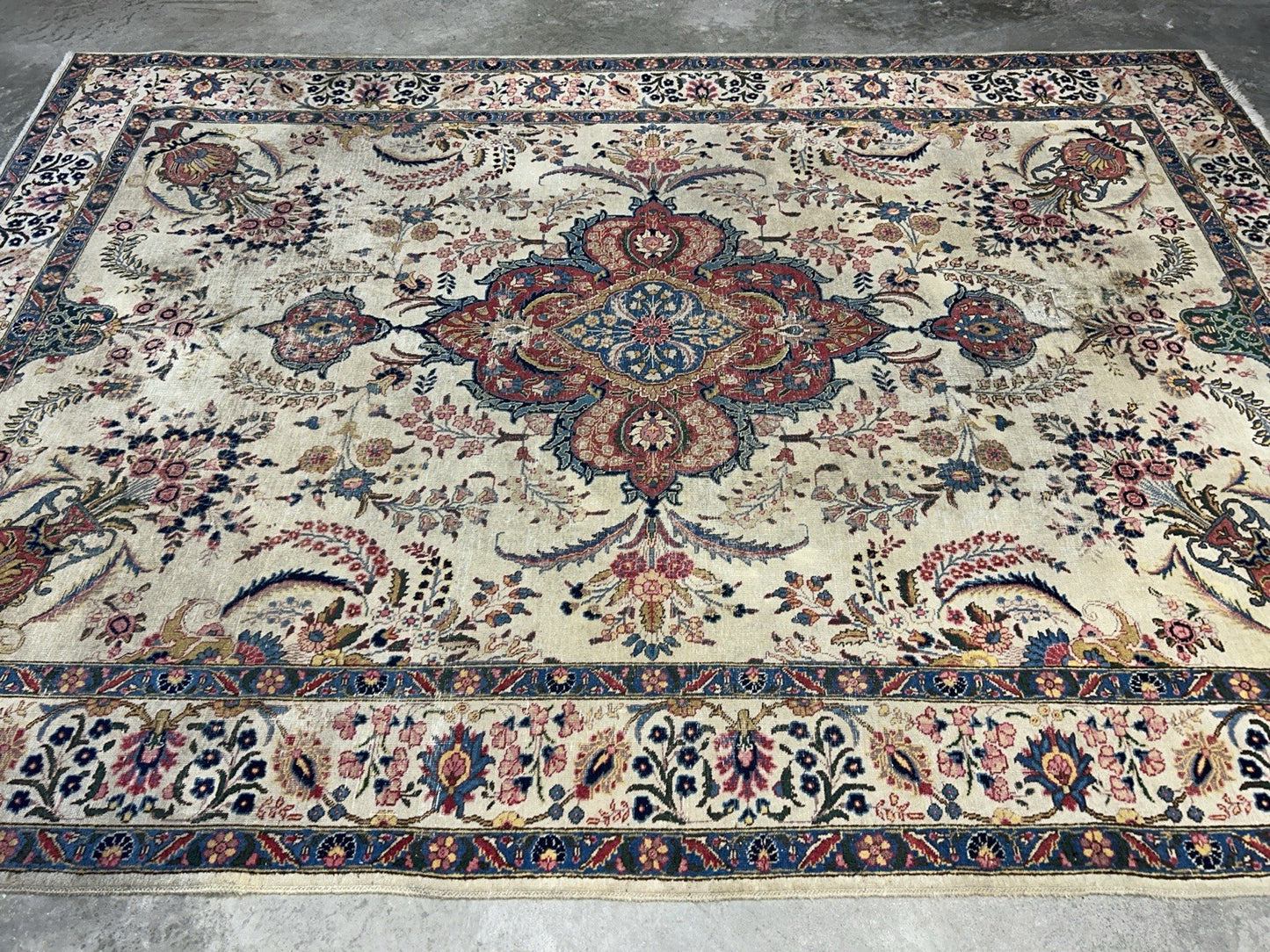 7’8”x10’8” Antique Hand-Knotted 100% Wool Pile Tabrize Area Rug - Carpet