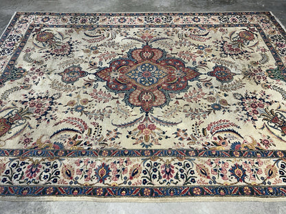 7’8”x10’8” Antique Hand-Knotted 100% Wool Pile Tabrize Area Rug - Carpet