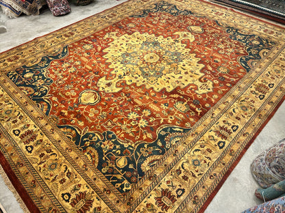 11'11"x15'5" Hand-Knotted 100% Wool Pile Herize Area Rug - Carpet