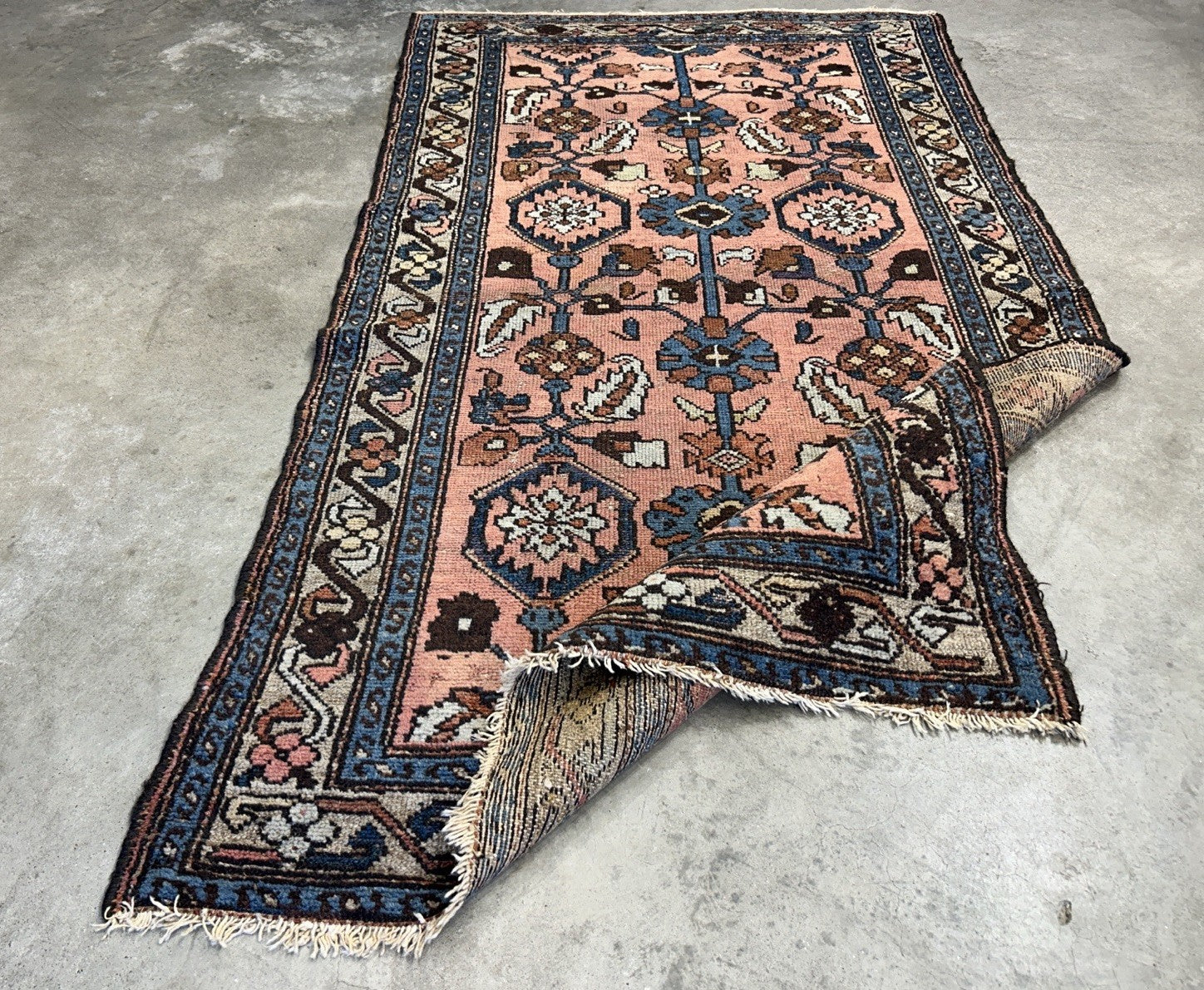 3’3”x6’ Antique Hand-Knotted 100% Wool Pile Hamadane Area Rug - Carpet