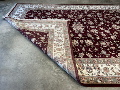9'x12' Hand-Knotted Wool & Silk Pile SinoPersian Rug