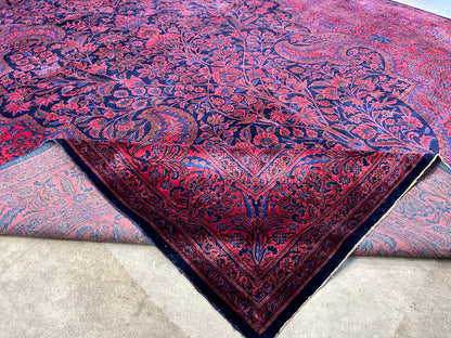 Collector Antique 8'6"x12' Extra Fine Hand-Knotted Wool Kashane Rug