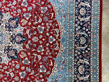 9'1" x 11'11" Very Fine Hand-Knotted 100% Wool Carpet - Tabrize Design Area Rug