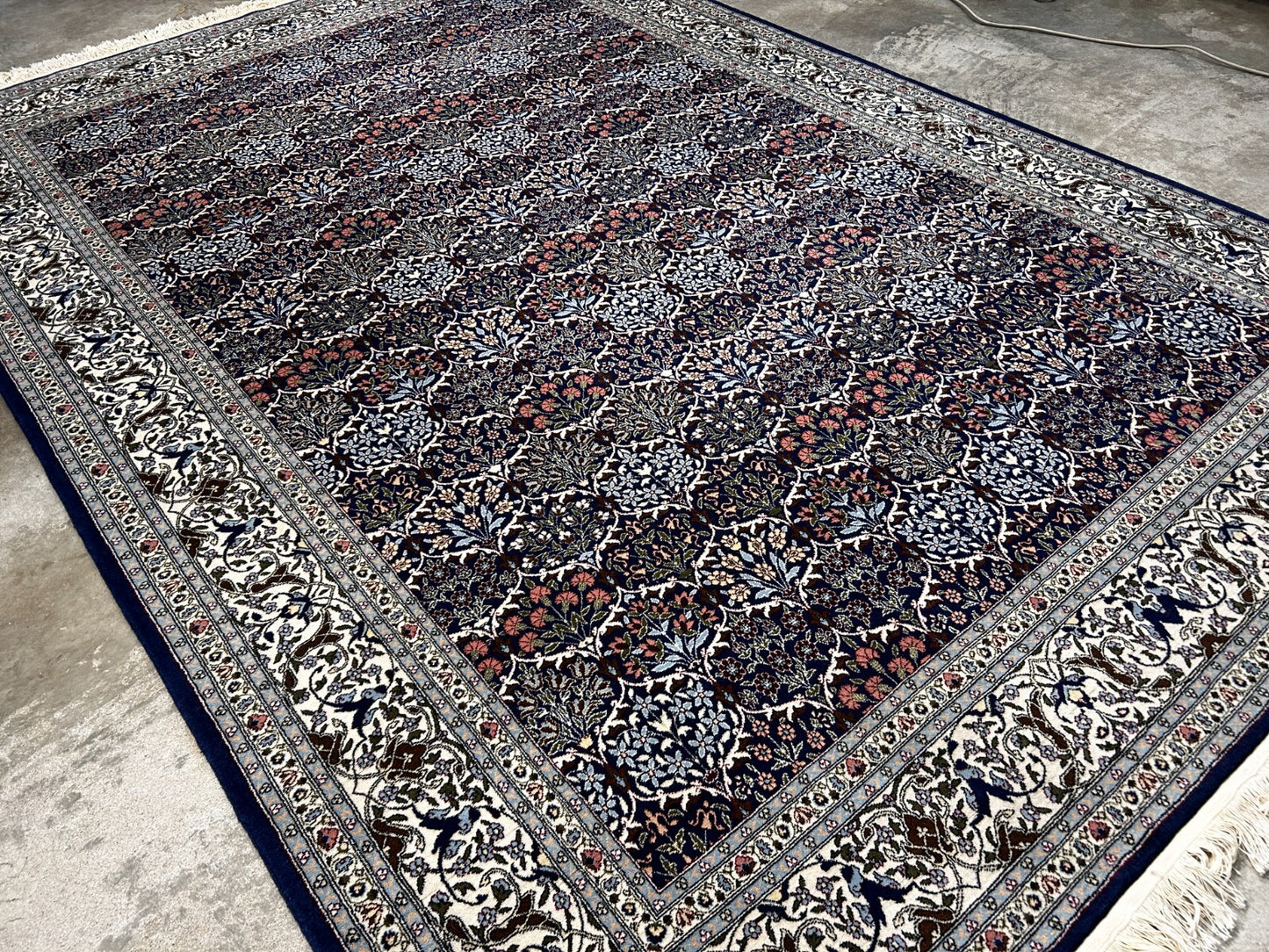 7'3"x10'10'' Hand-Knotted 100% Wool Pile Hereke Area Rug