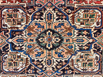 8'6"x11'6" Hand-Knotted 100% Wool Pile Herize Rug