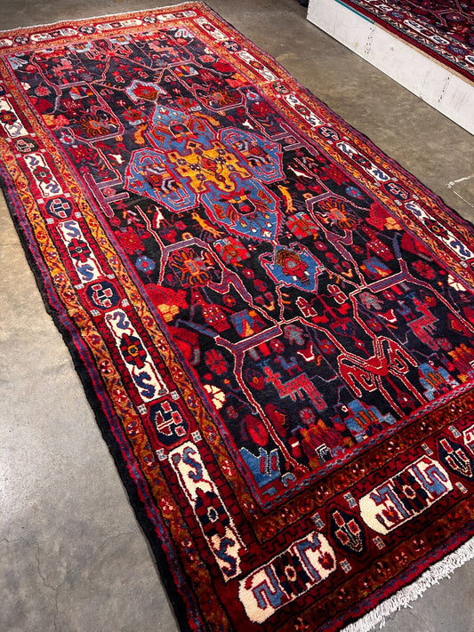 5'3" x 10'11" Hand-Knotted 100% Lamb Wool Pile Nahavande Area Rug - Carpet