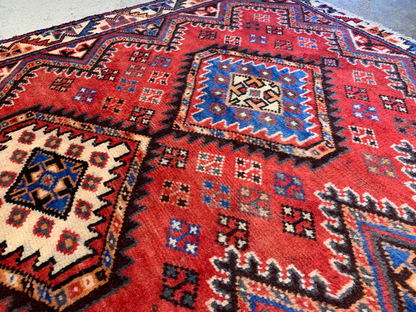 4'0" x 6'3" Hand-Knotted 100% Wool Pile Yalameh Area Rug - Carpet