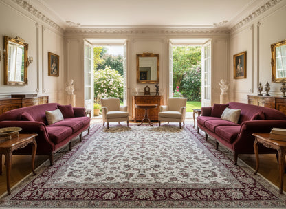 9'x12' Hand-Knotted Wool & Silk Pile Sinopersian Carpet - Area Rug