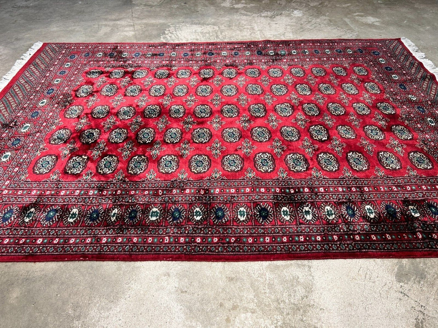 6'1" x 8'10" Hand-Knotted 100% Wool Pile Bokhara Area Rug - Handmade Carpet