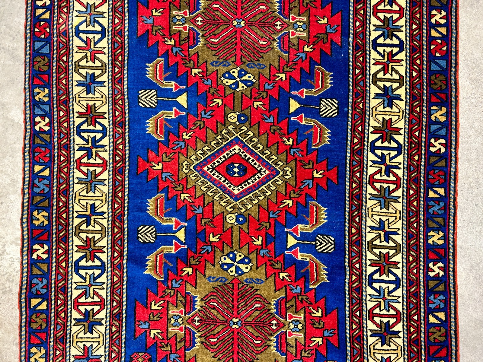 3'6"x5'9" Hand-Knotted 100% Wool Pile Yalamehe Rug