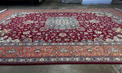 8'x11'7" Extra-Fine 70 Line Silk Foundation Hand-Knotted Wool & Silk Tabrize Rug