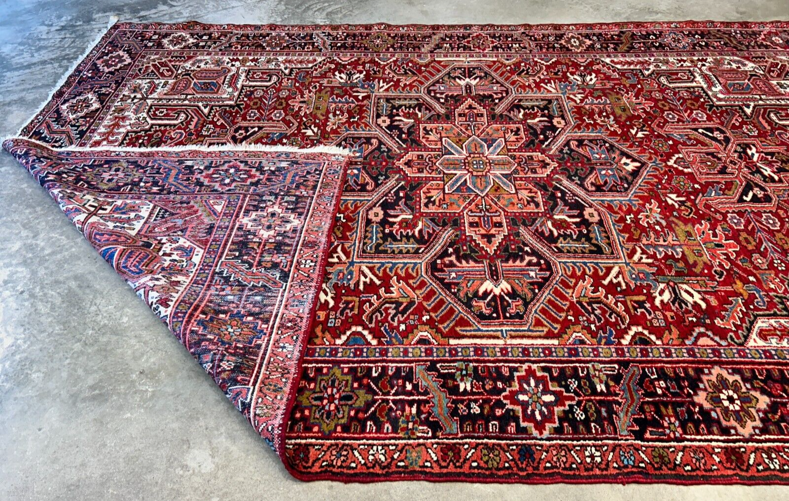 7'10"x11'4" Hand-Knotted 100% Wool Pile Herize Rug