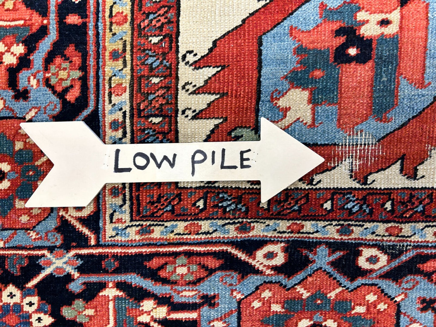 Collector Item - 9'x11'6" Hand-Knotted 100% Wool Pile Serapie Carpet - Area Rug